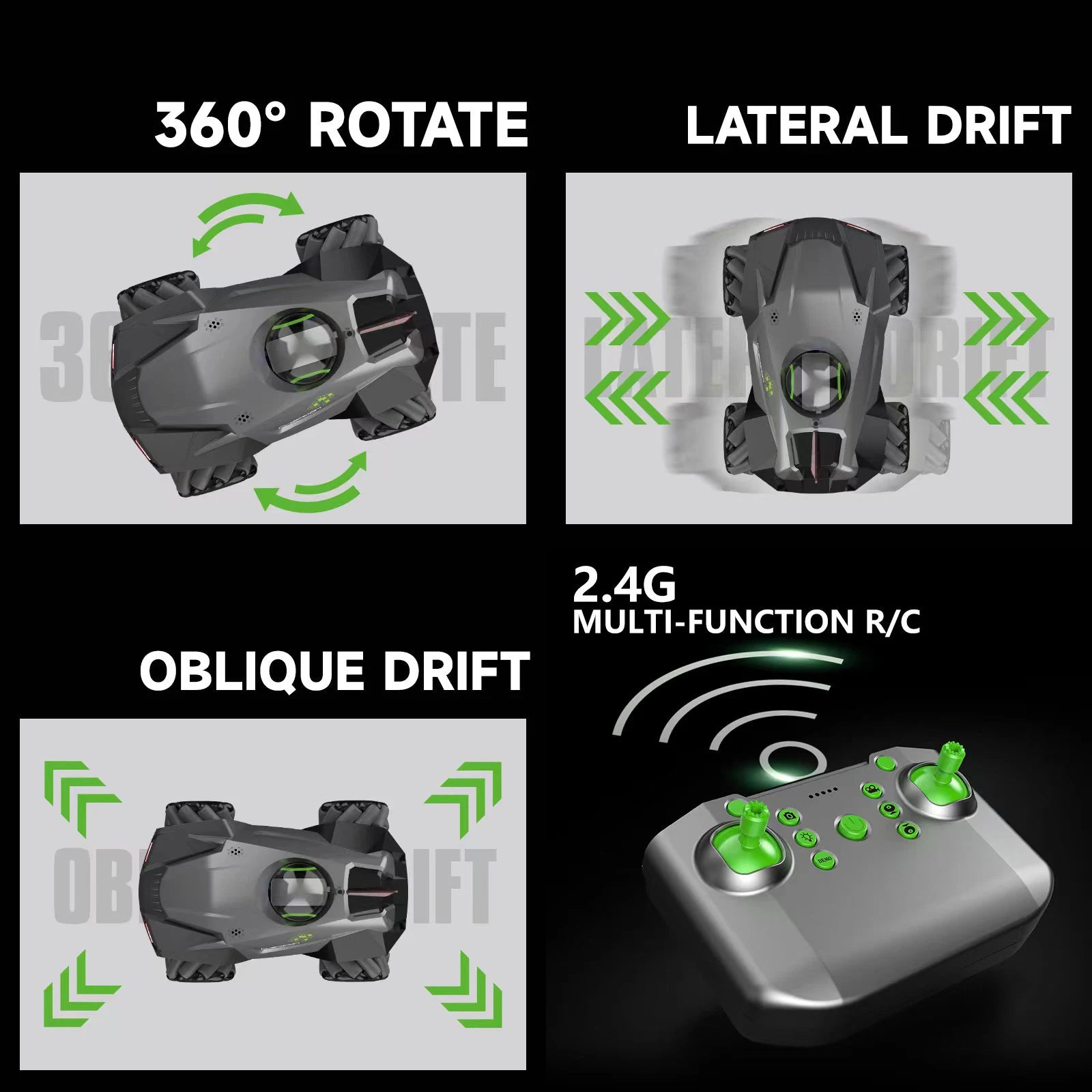 RC Car 1:20 With Video 2.4G WIFI FPV HD Camera Car 360° Rotation Stunt Camera Remote Control Cars Kids Boys Children's Toys Gift
